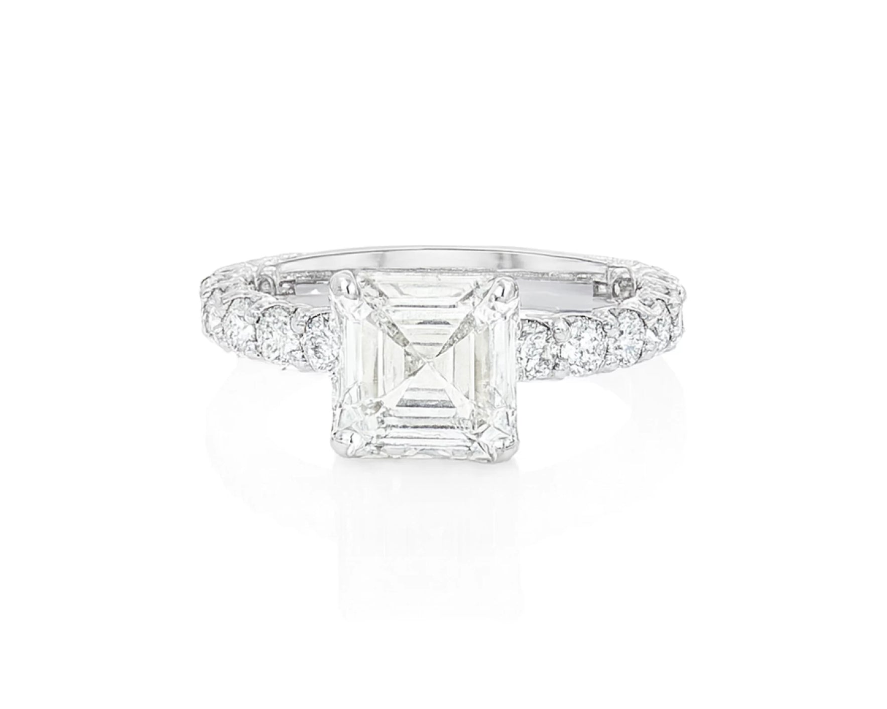 14k Gold Diamond Solitaire Ring with Emerald-Cut Center Stone 2.13ct – lifestyle 2696