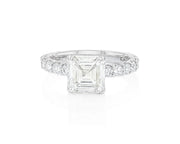 14k Gold Diamond Solitaire Ring with Emerald-Cut Center Stone 2.13ct