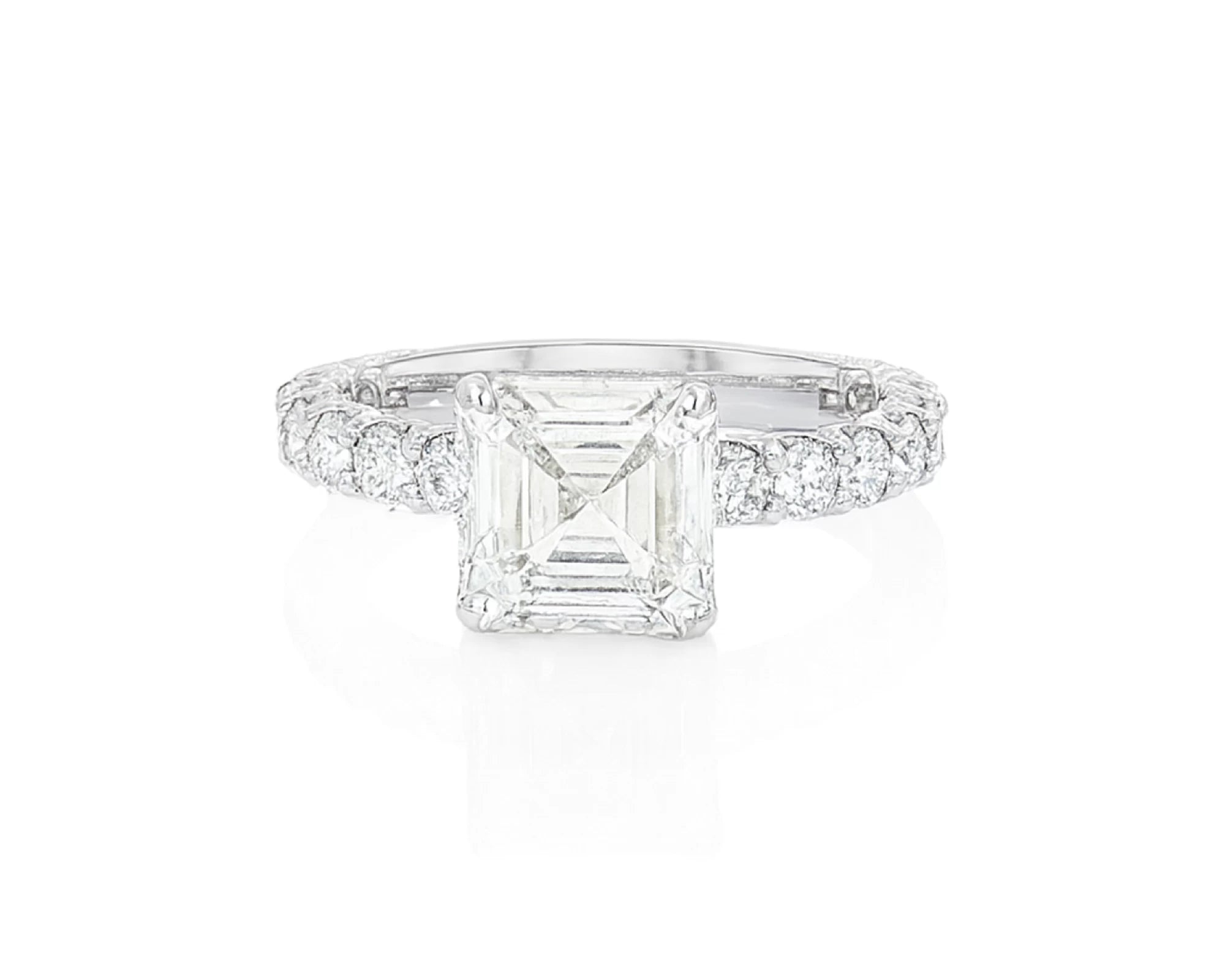 14k Gold Diamond Solitaire Ring with Emerald-Cut Center Stone 2.13ct – lifestyle 2696