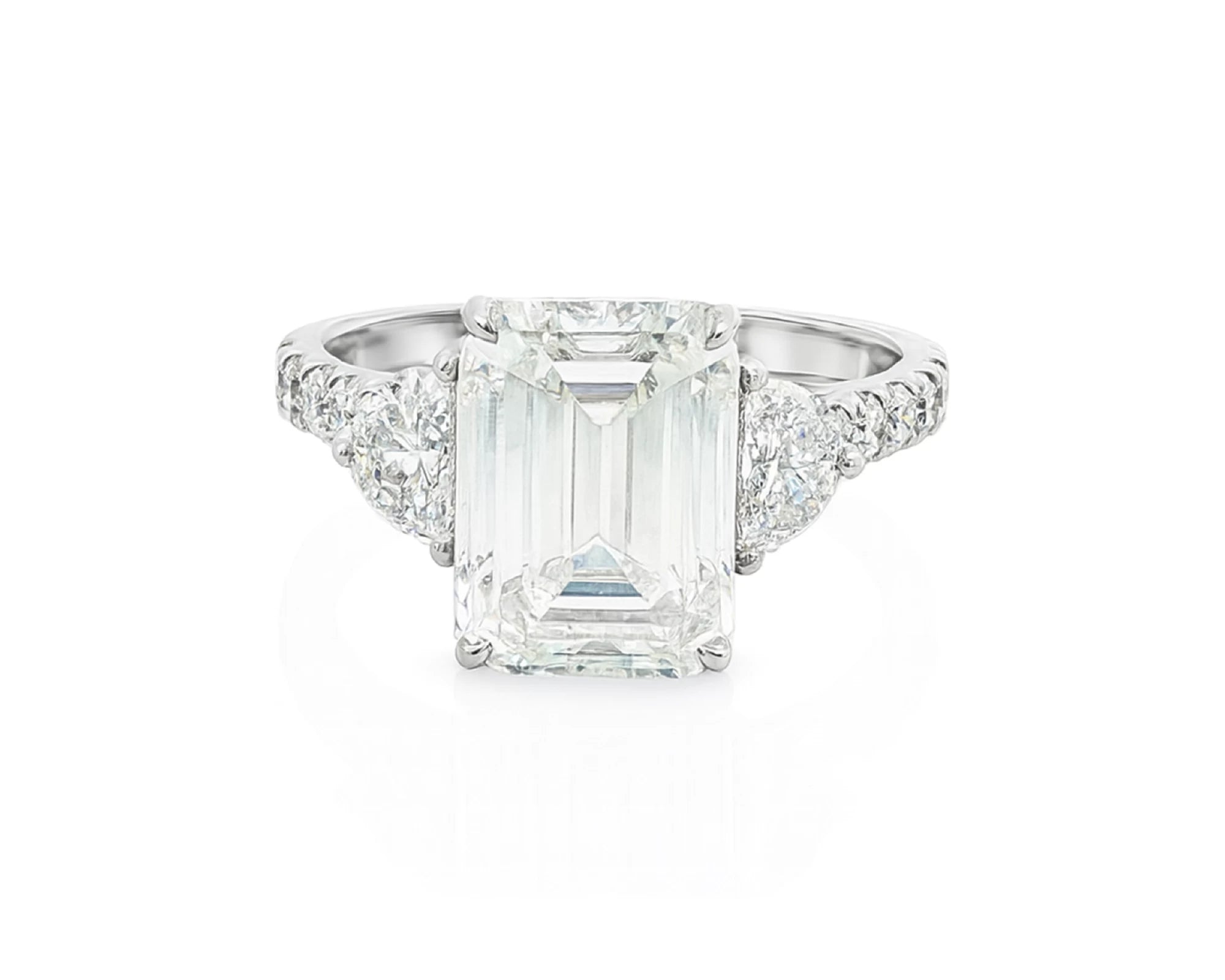 14k Gold Diamond Solitaire Ring with Emerald-Cut Center Stone 5.12ct – lifestyle 2643
