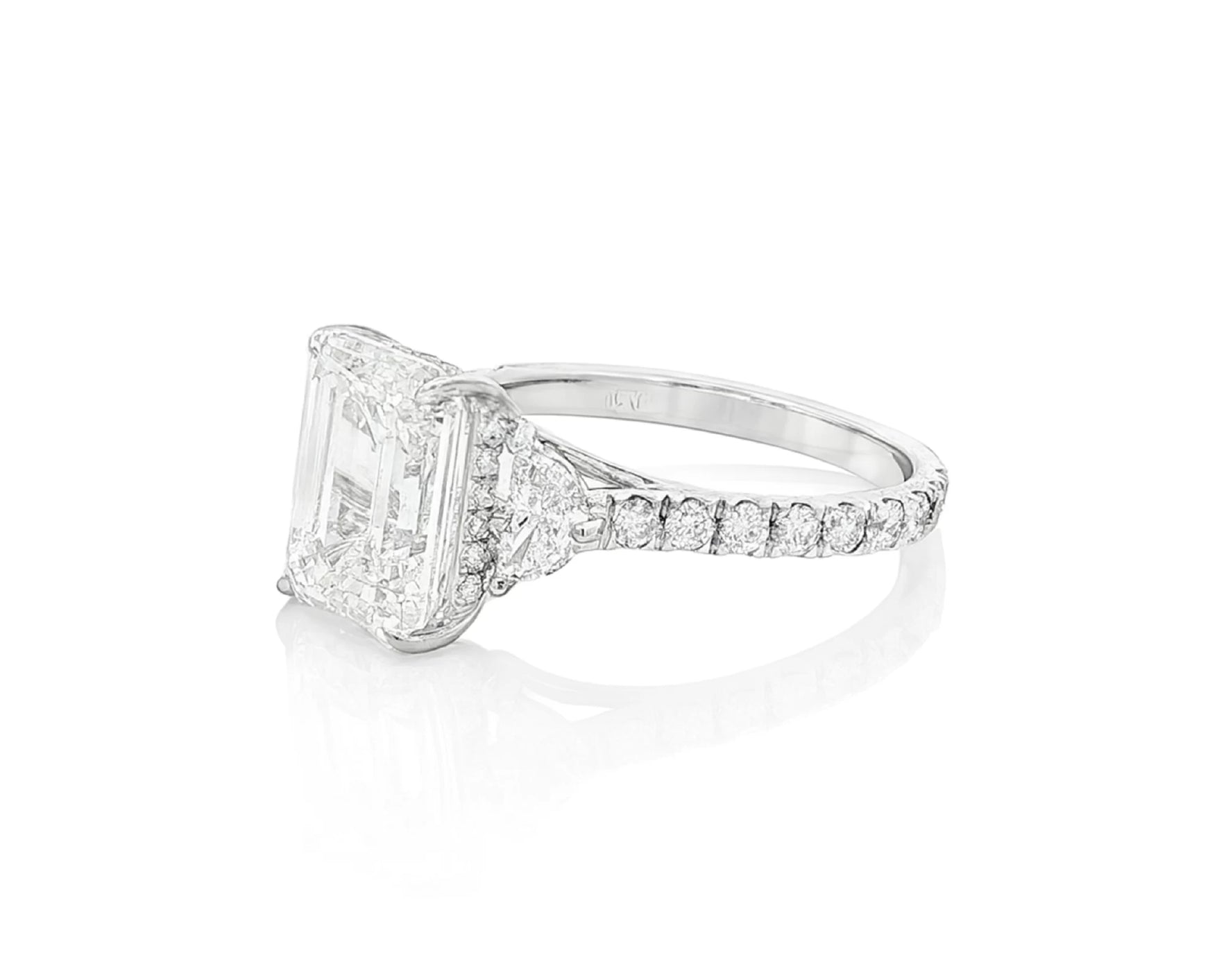 14k Gold Diamond Solitaire Ring with Emerald-Cut Center Stone 5.12ct – lifestyle 2644