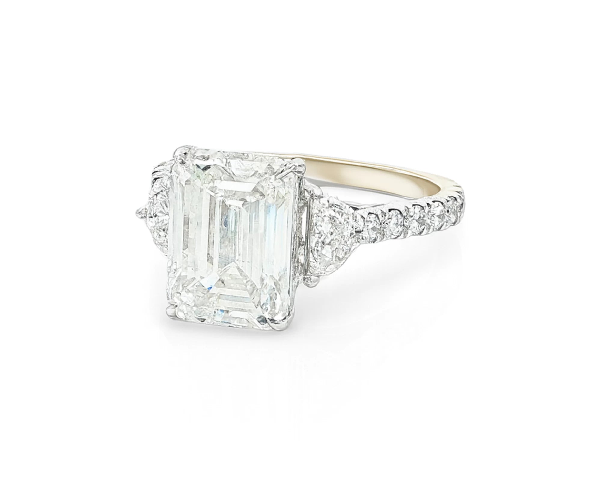 14k Gold Diamond Solitaire Ring with Emerald-Cut Center Stone 5.12ct – lifestyle 2645