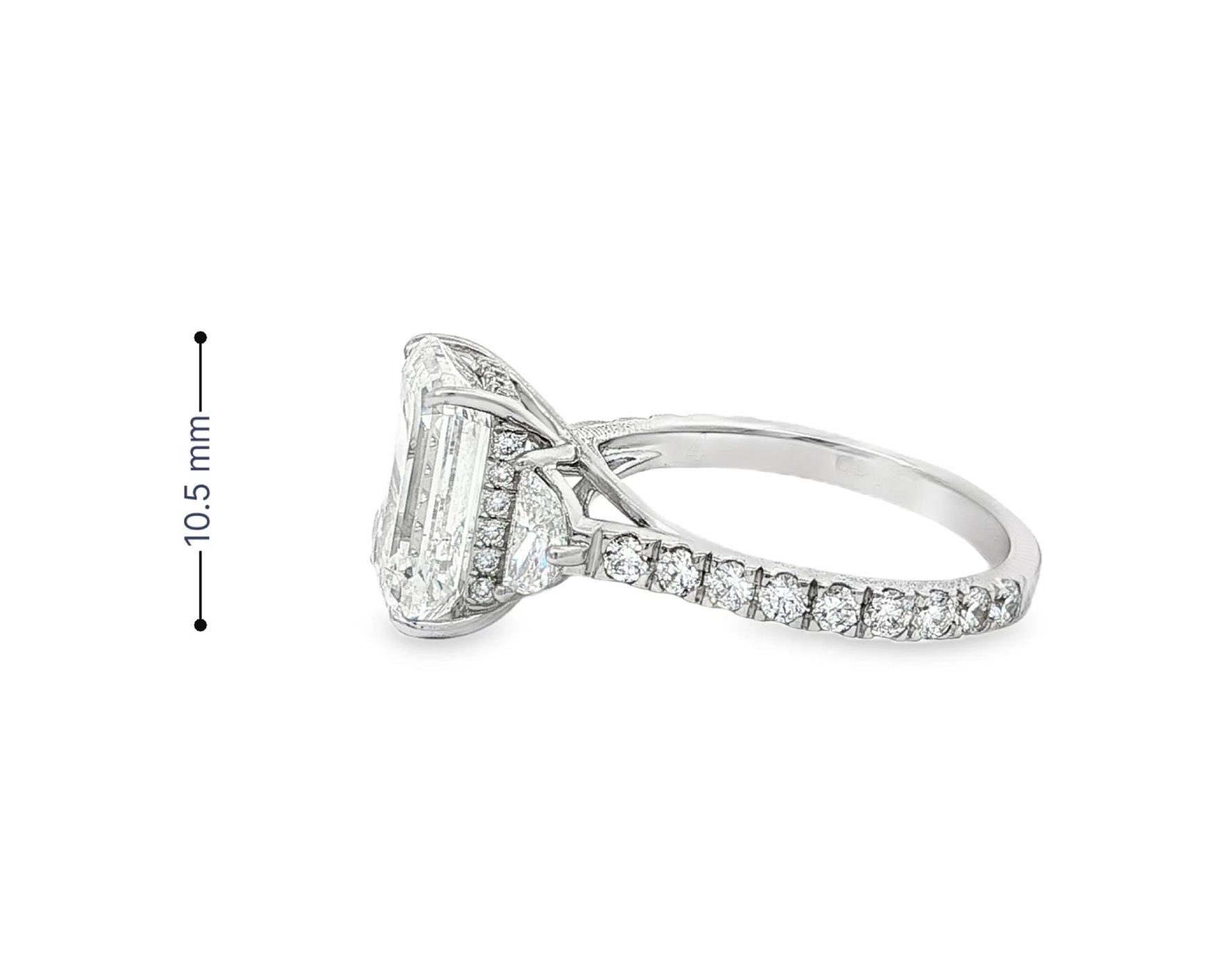 14k Gold Diamond Solitaire Ring with Emerald-Cut Center Stone 5.12ct – lifestyle 3113