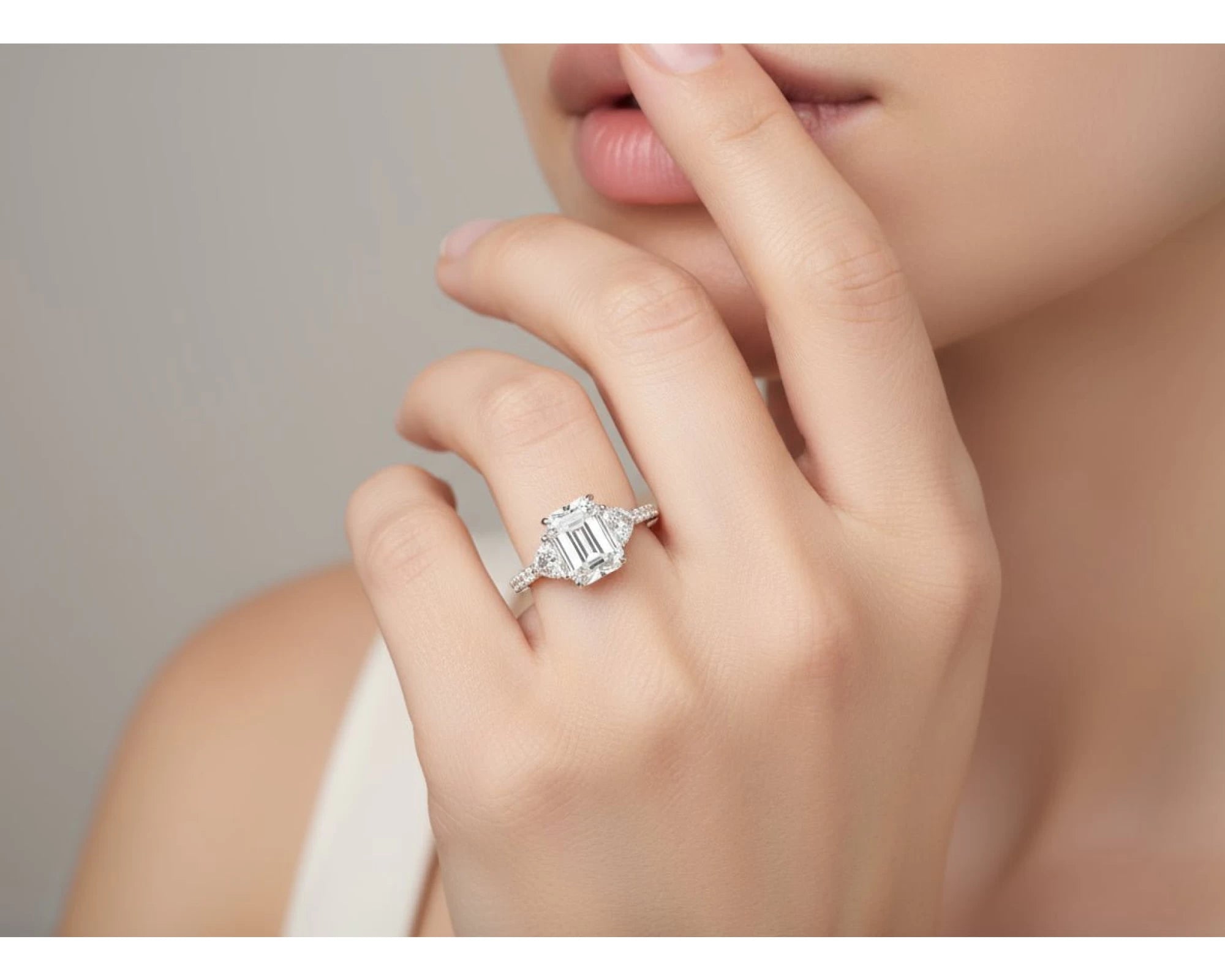 14k Gold Diamond Solitaire Ring with Emerald-Cut Center Stone 5.12ct – view 2