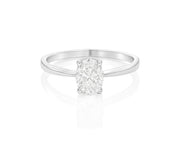 14k Gold Diamond Solitaire Ring with Oval-Cut Center Stone 0.60ct