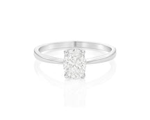 14k Gold Diamond Solitaire Ring with Oval-Cut Center Stone 0.60ct