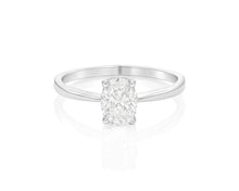 14k Gold Diamond Solitaire Ring with Oval-Cut Center Stone 0.60ct