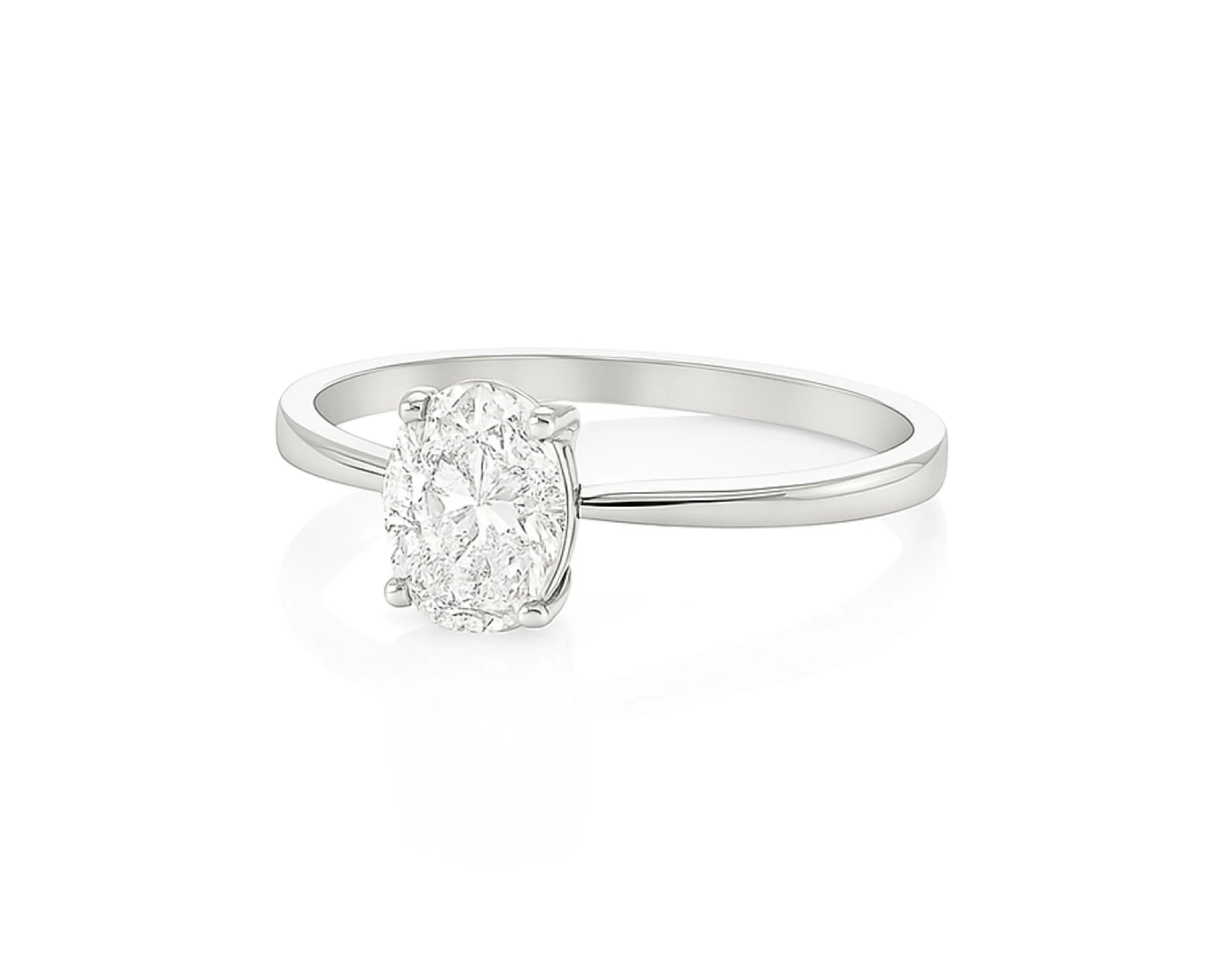 14k Gold Diamond Solitaire Ring with Oval-Cut Center Stone 0.60ct – lifestyle 1719