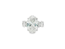 14k Gold Diamond Solitaire Ring with Oval-Cut Center Stone 12.24ct