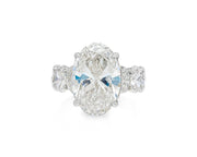 14k Gold Diamond Solitaire Ring with Oval-Cut Center Stone 12.24ct
