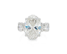 14k Gold Diamond Solitaire Ring with Oval-Cut Center Stone 12.24ct