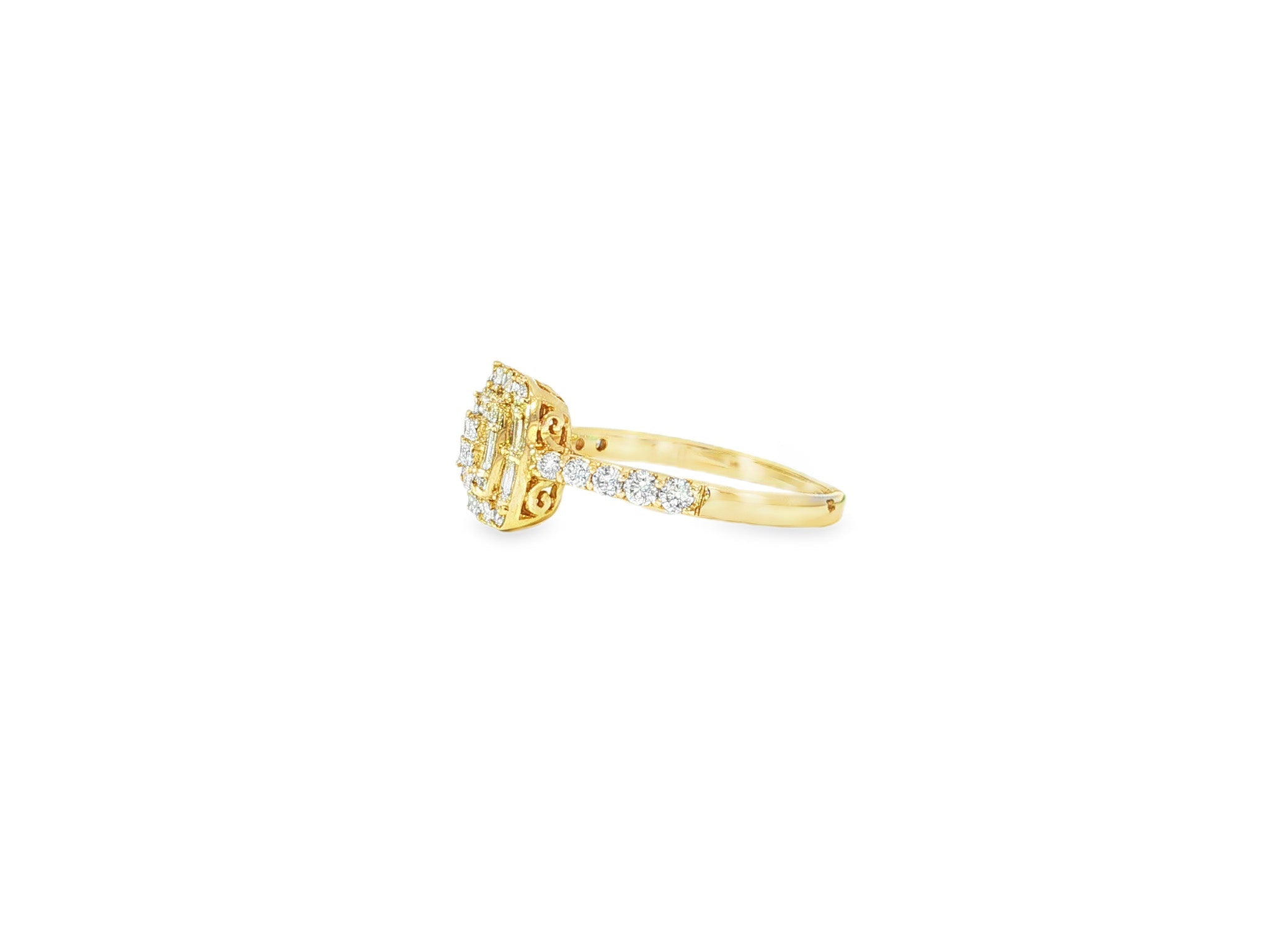 14k Gold Diamond Solitaire Ring with Round - Cut Center 3.09ct - AVI THE JEWELER