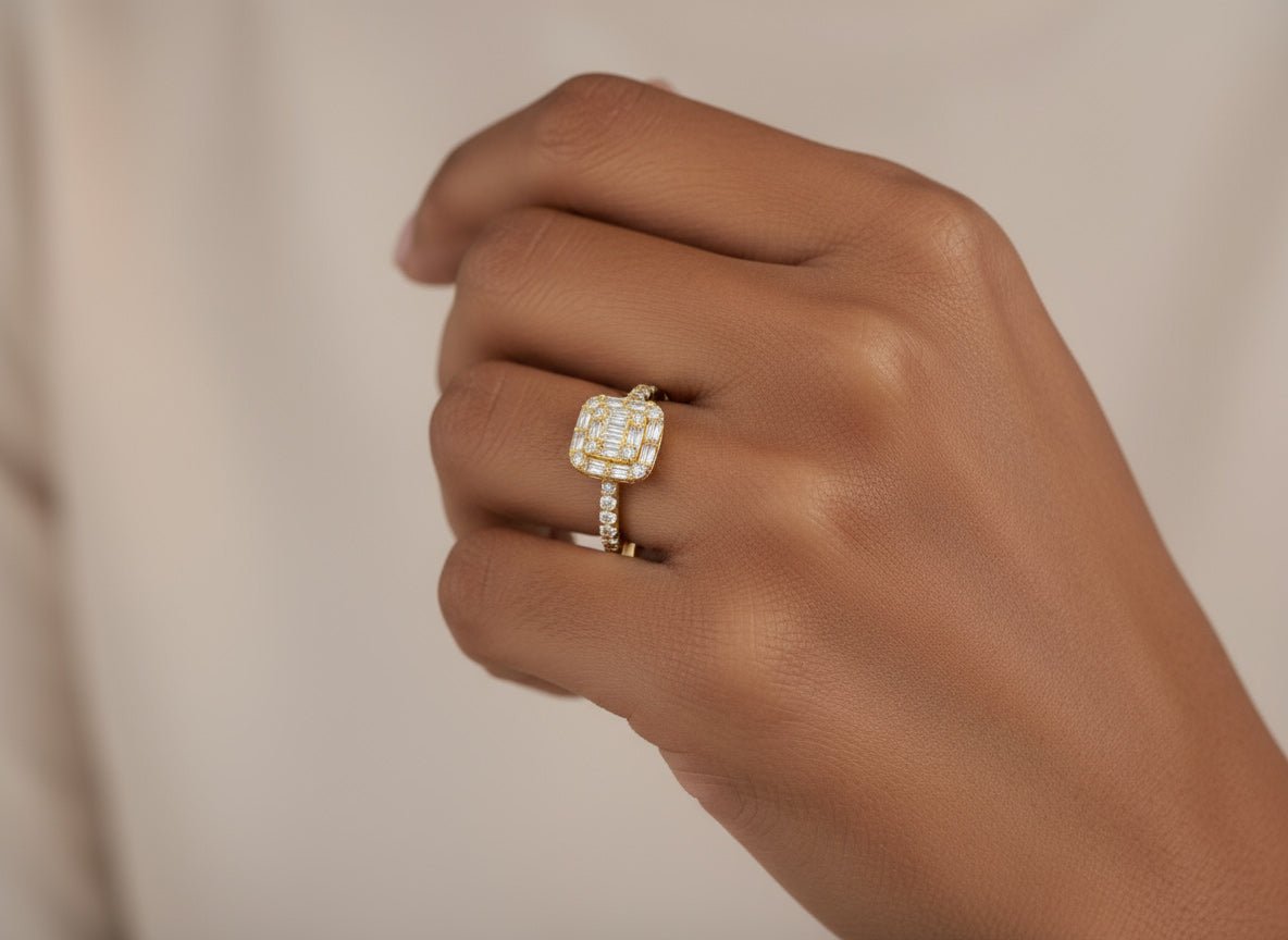 14k Gold Diamond Solitaire Ring with Round - Cut Center 3.09ct - AVI THE JEWELER