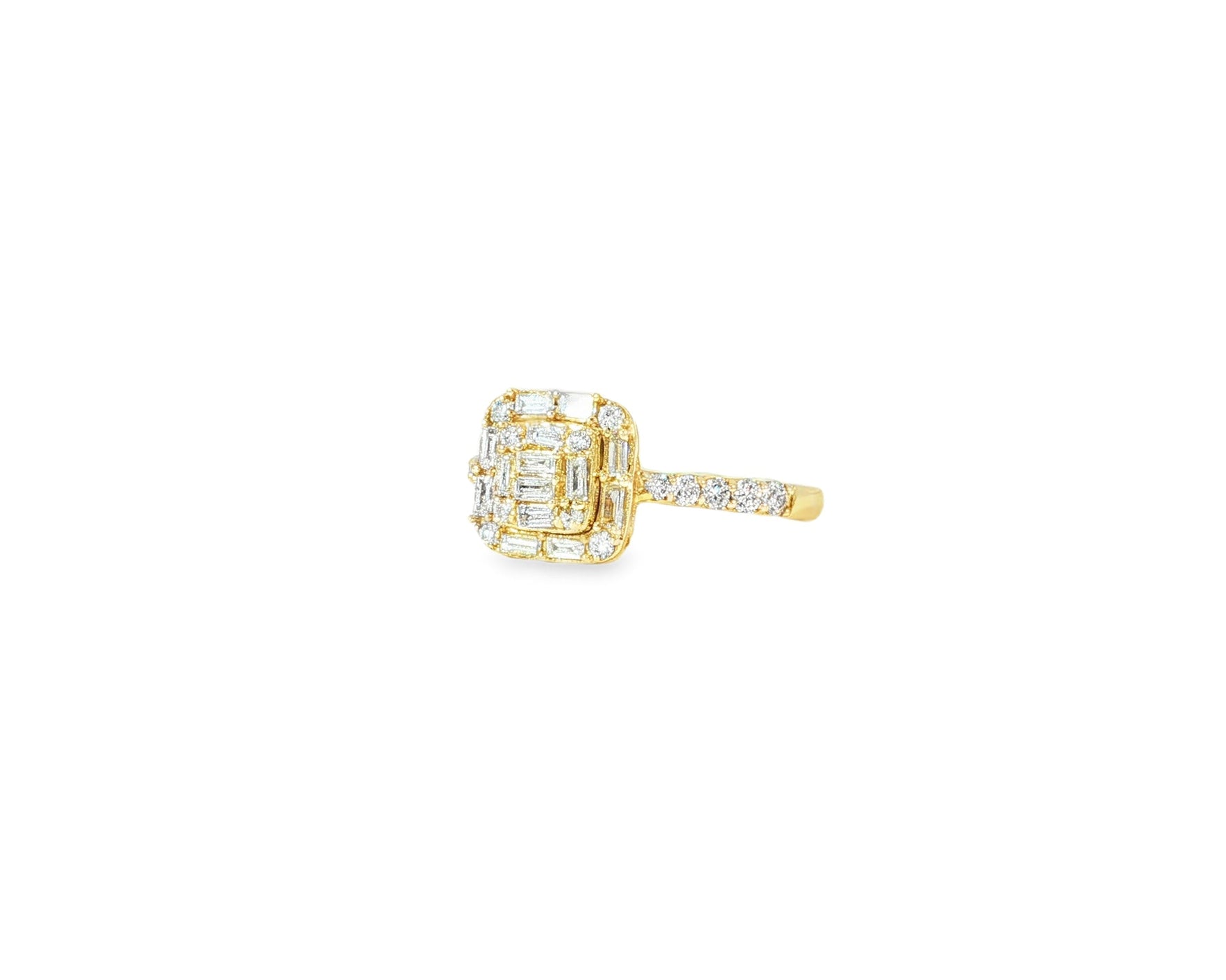 14k Gold Diamond Solitaire Ring with Round - Cut Center 3.09ct - AVI THE JEWELER