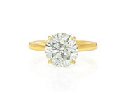 14k Gold Diamond Solitaire Ring with Round-Cut Center 3.09ct