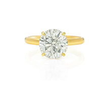 14k Gold Diamond Solitaire Ring with Round-Cut Center 3.09ct