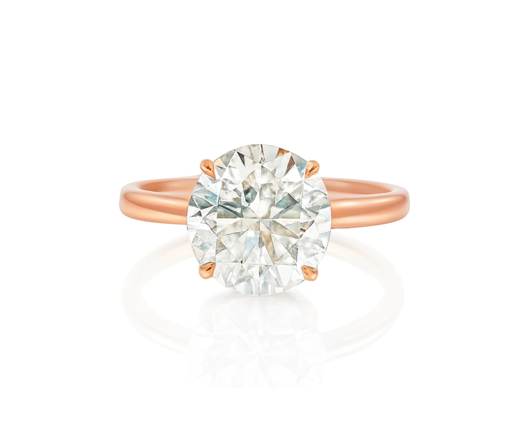 14k Gold Diamond Solitaire Ring with Round-Cut Center 3.09ct – lifestyle 2722