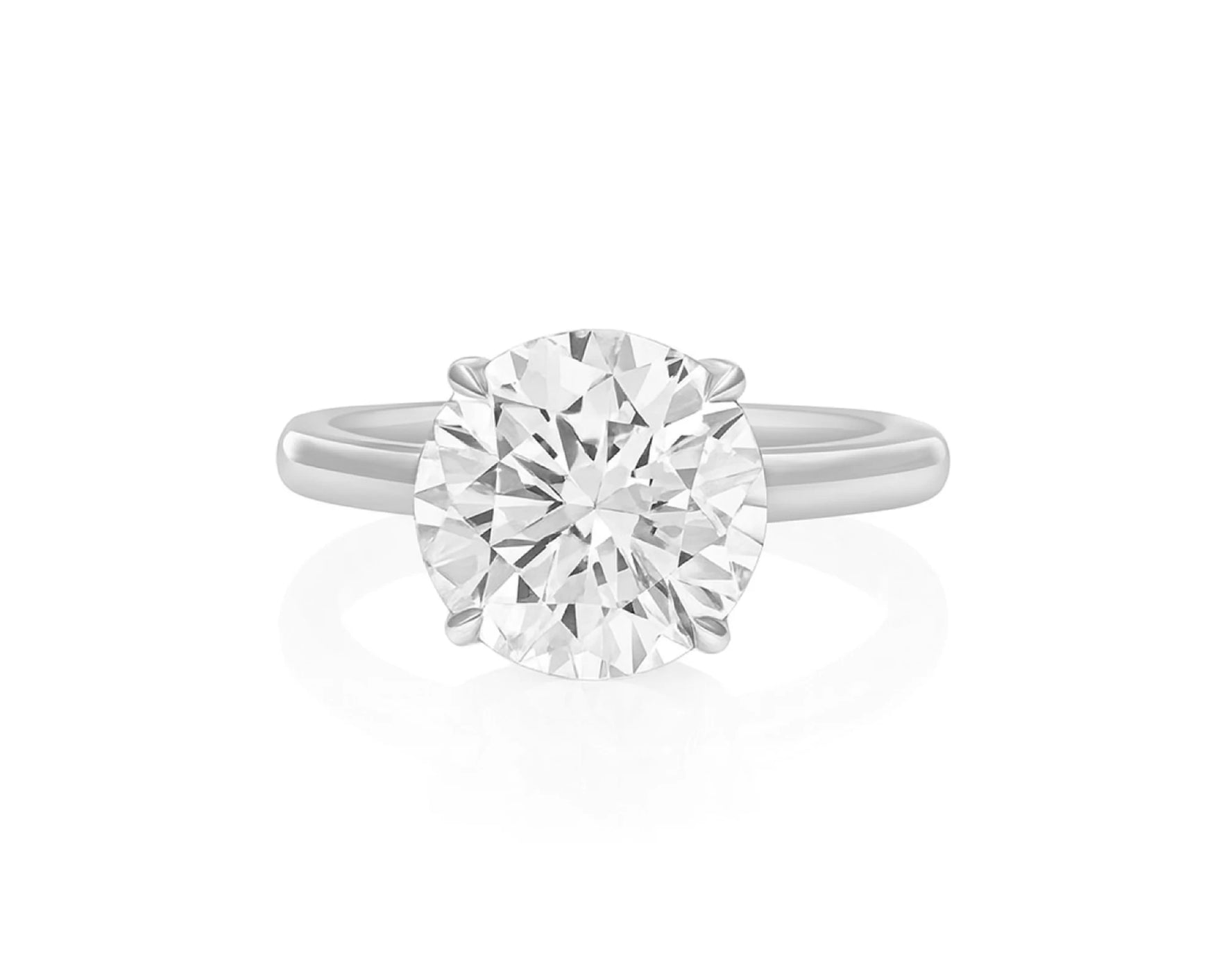 14k Gold Diamond Solitaire Ring with Round-Cut Center 3.09ct – lifestyle 2723