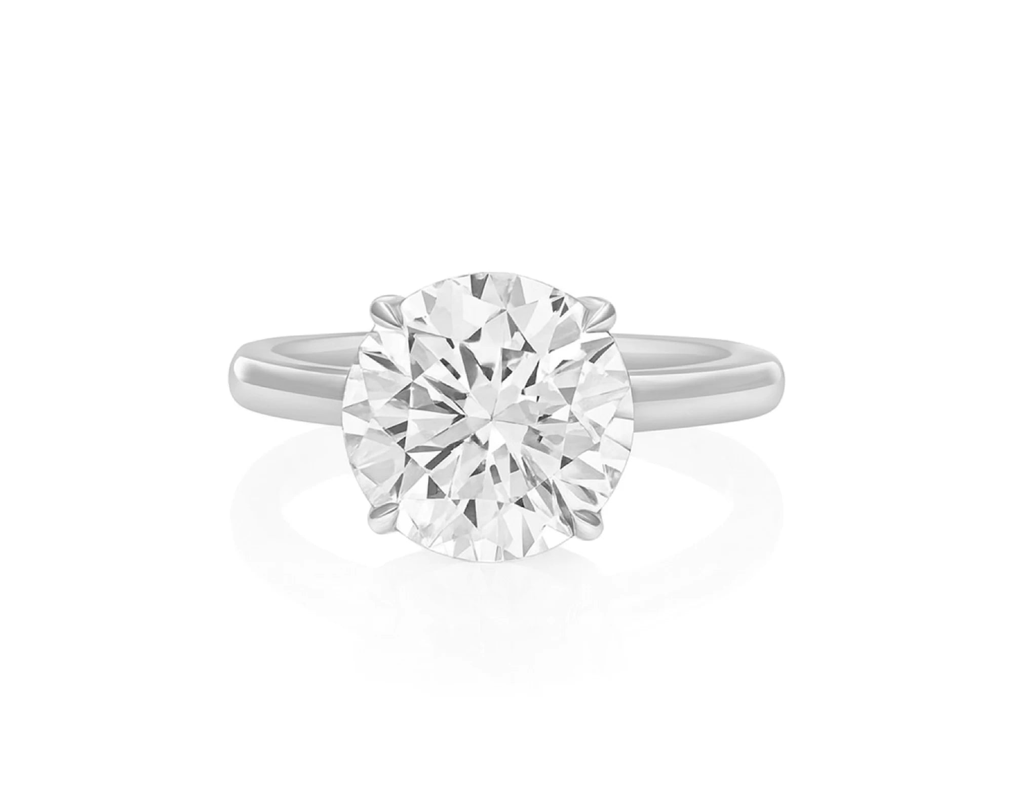 14k Gold Diamond Solitaire Ring with Round-Cut Center 3.09ct – lifestyle 2723