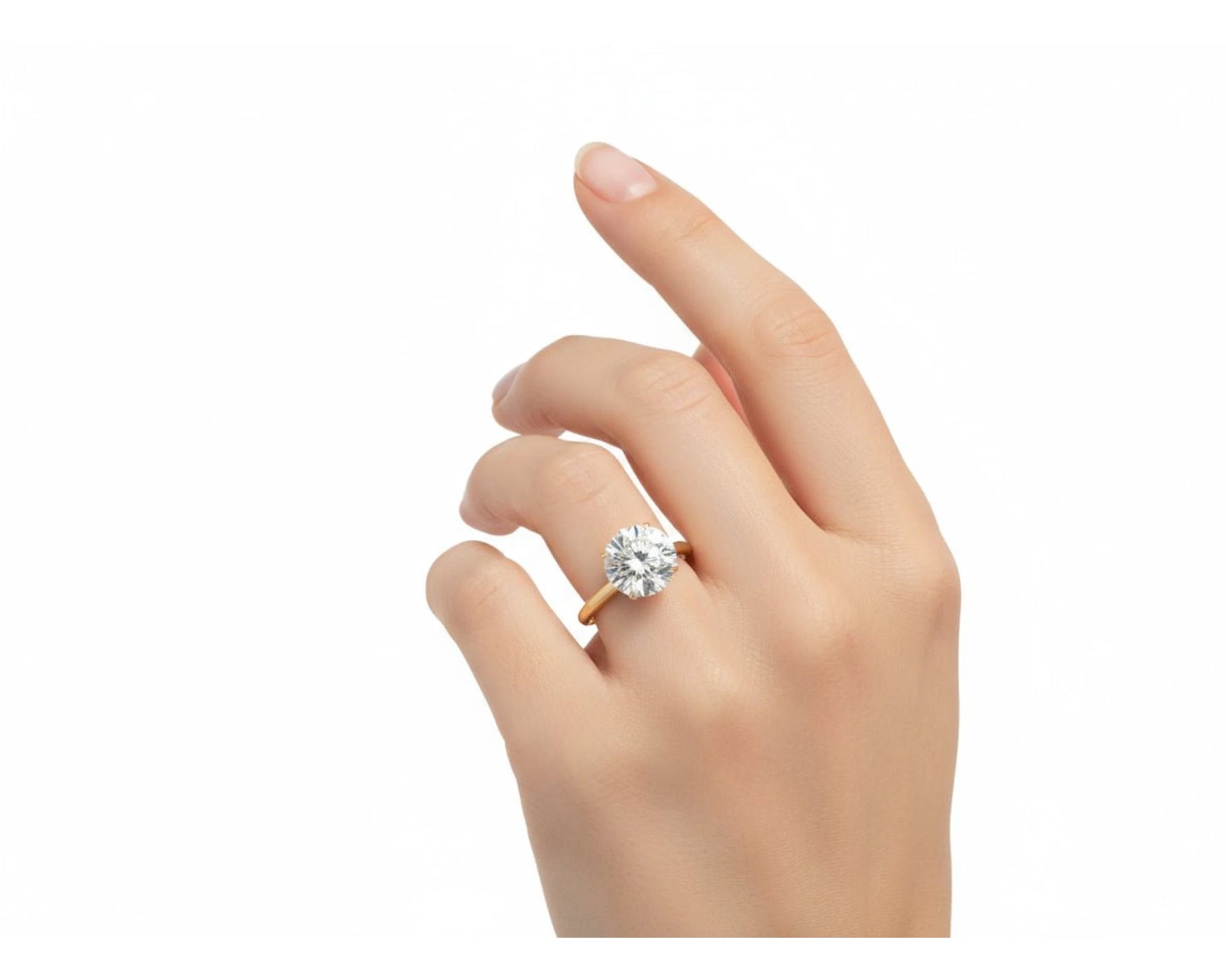14k Gold Diamond Solitaire Ring with Round-Cut Center 3.09ct – view 2