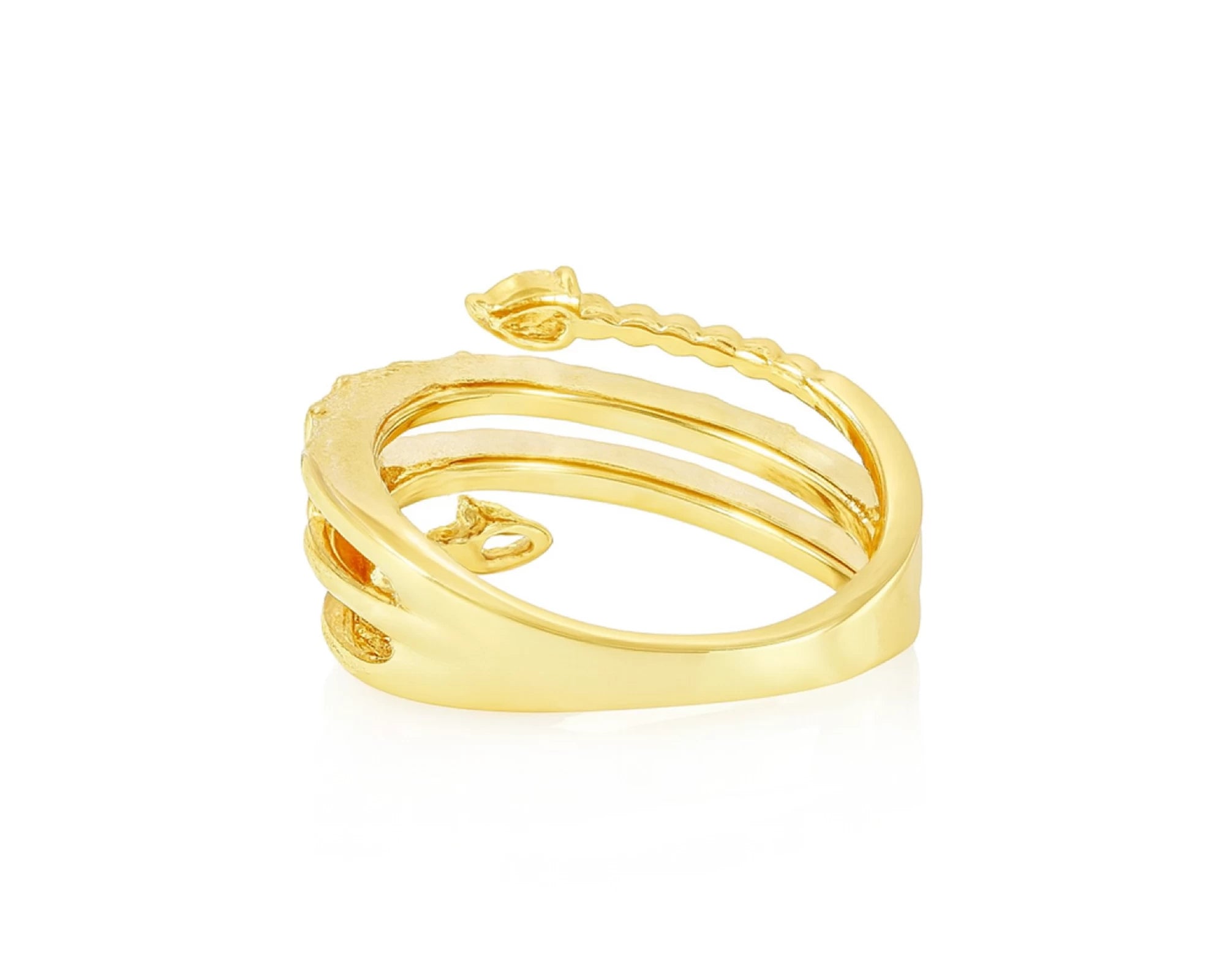 14k Gold Diamond Spiral Ring with Pear-Shape & Baguette 0.85ct – lifestyle 600