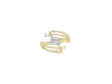 14k Gold Diamond Split-Shank Ring with Emerald-Cut & Baguette 0.80ct