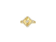 14k Gold Diamond Square Halo Ring with Radiant Sunburst 0.60ct