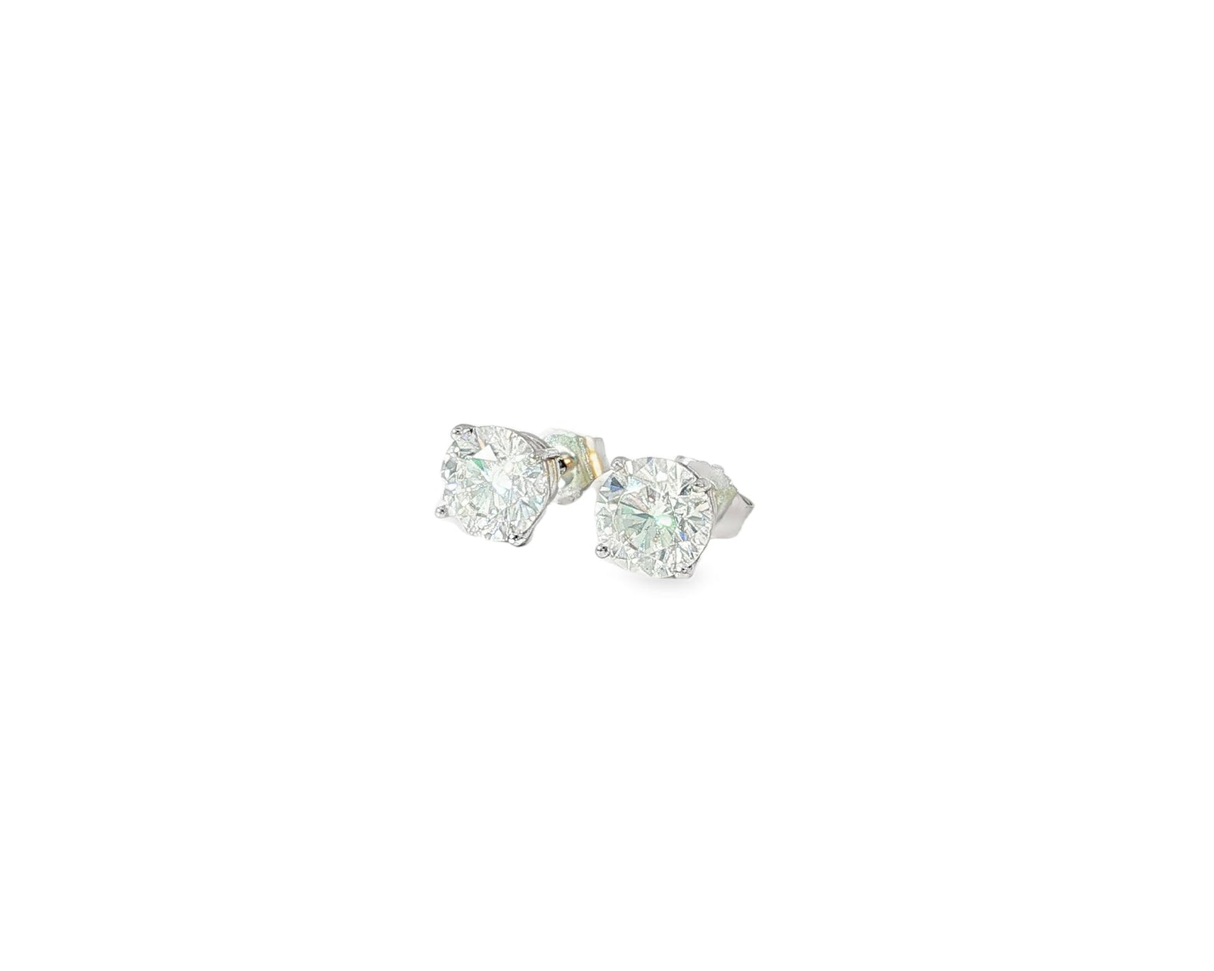 14k Gold Diamond Stud Earrings with Classic 4 - Prong Design 2.07ct - AVI THE JEWELER