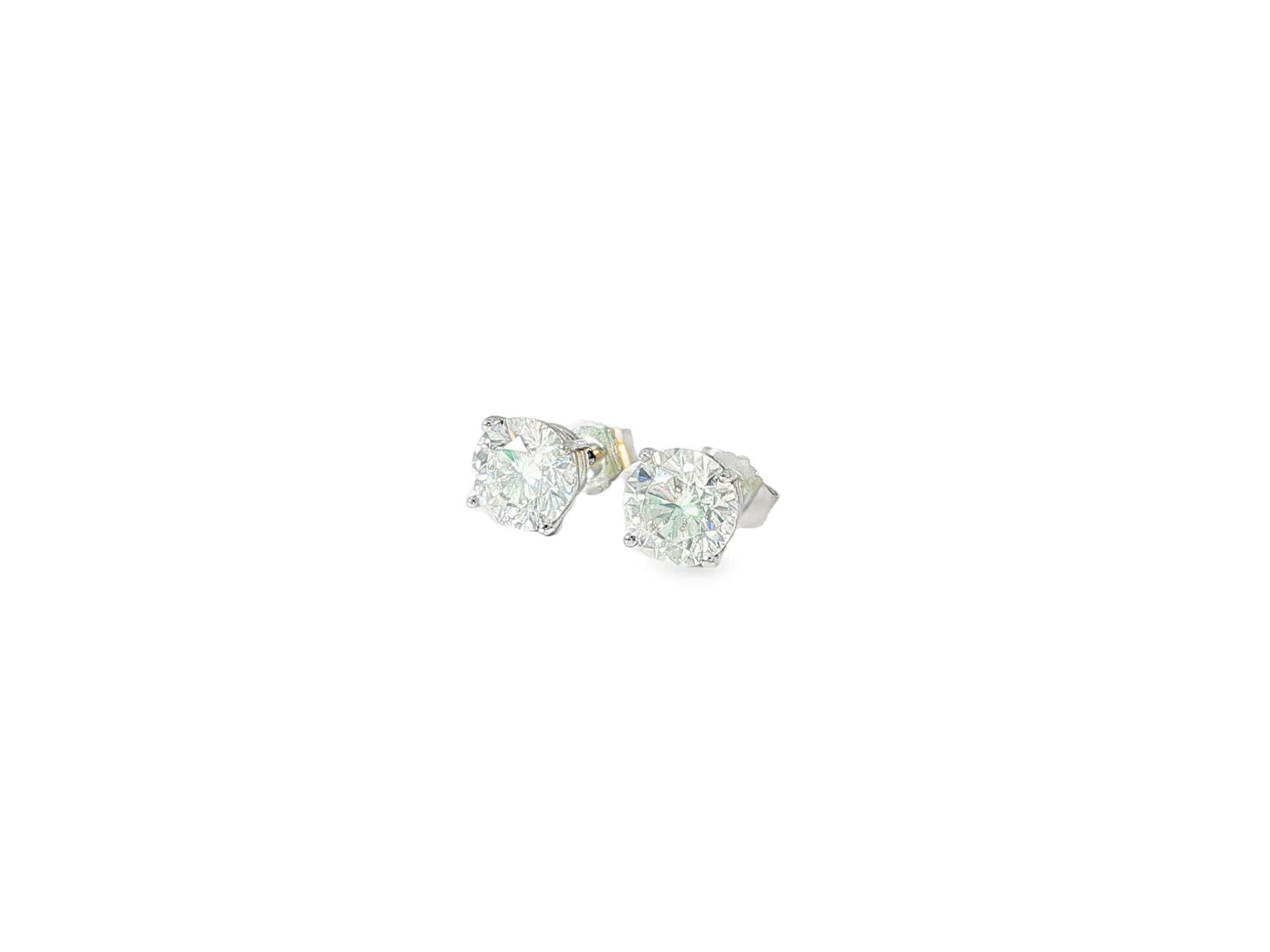 14k Gold Diamond Stud Earrings with Classic 4 - Prong Design 2.07ct - AVI THE JEWELER