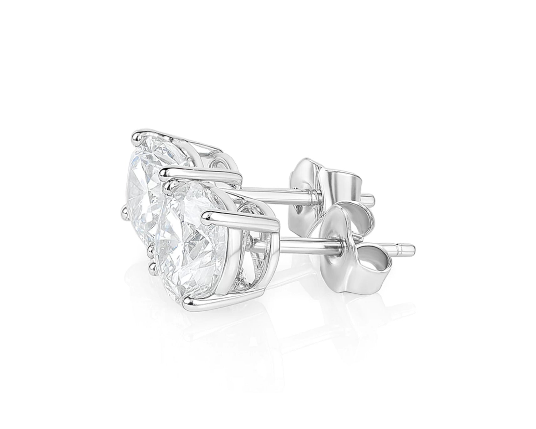14k Gold Diamond Stud Earrings with Classic 4-Prong Design 2.07ct – lifestyle 3679