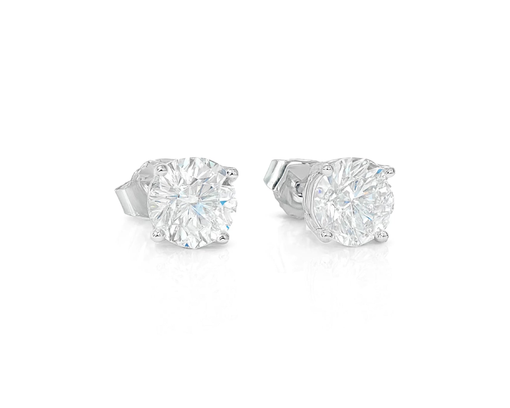 14k Gold Diamond Stud Earrings with Classic 4-Prong Design 2.07ct – lifestyle 3680