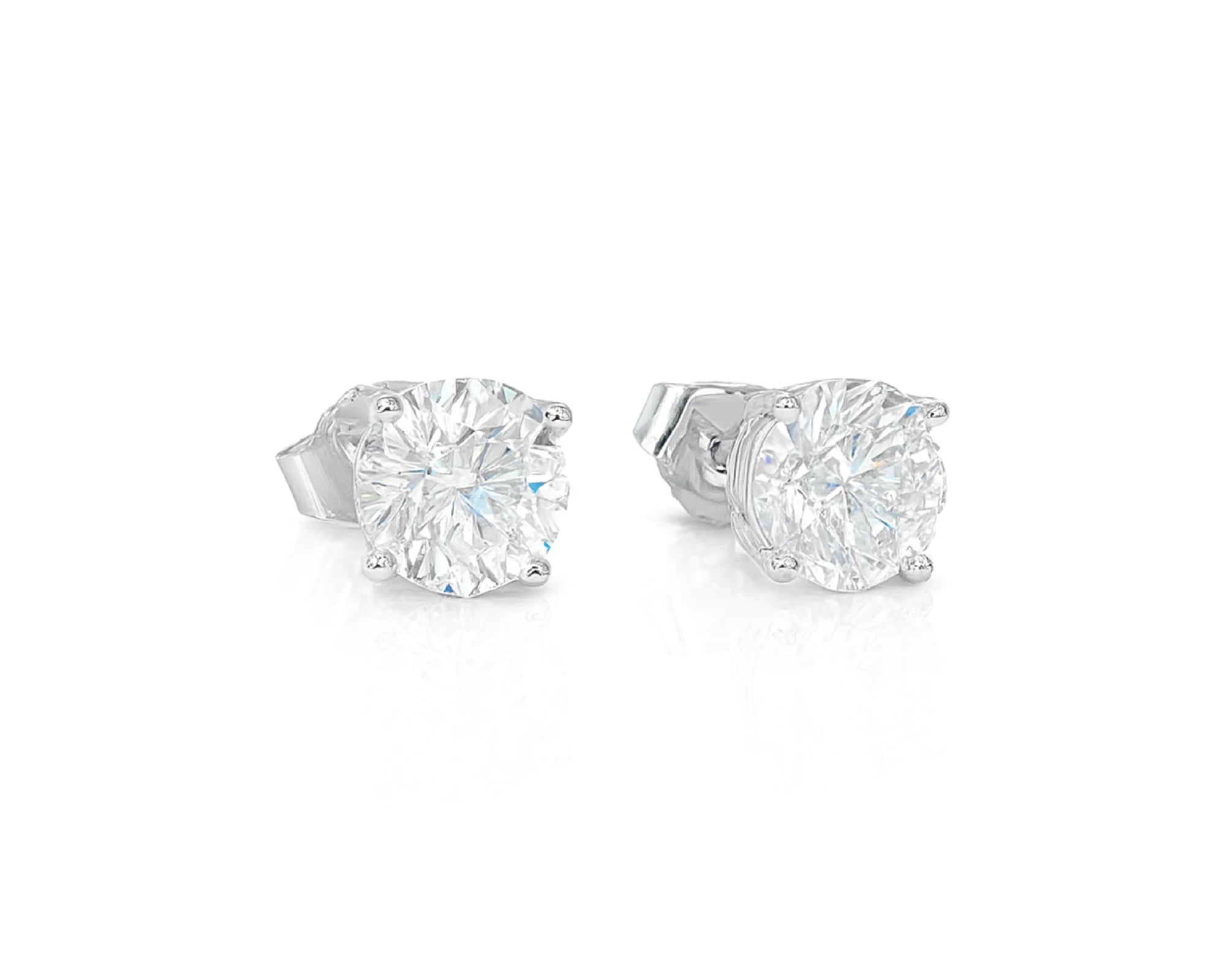 14k Gold Diamond Stud Earrings with Classic 4-Prong Design 2.07ct – lifestyle 3680