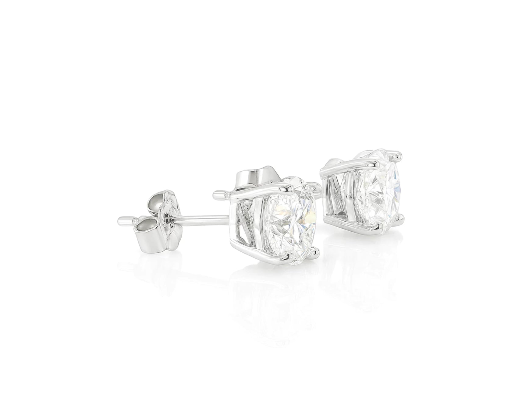 14k Gold Diamond Stud Earrings with Classic 4-Prong Design 2.07ct – lifestyle 3682