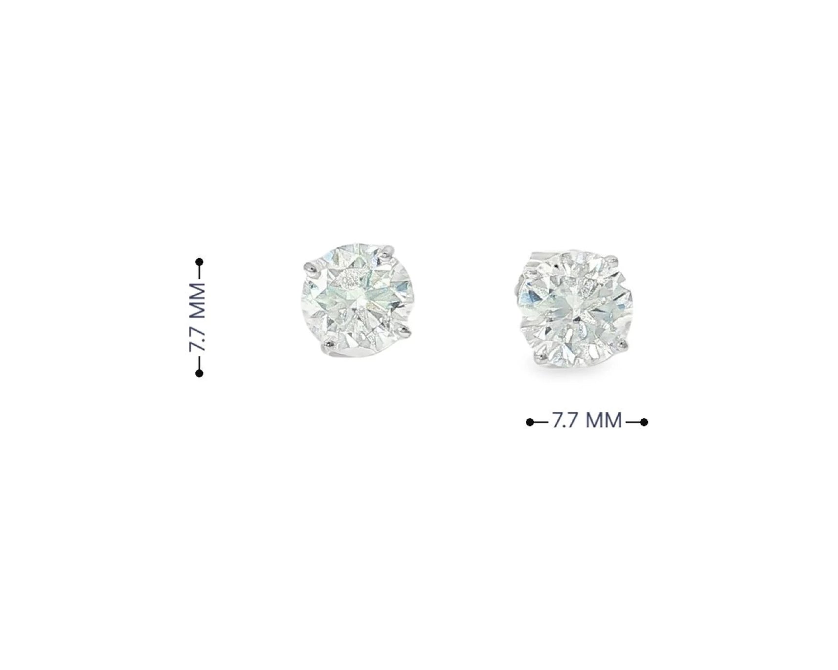 14k Gold Diamond Stud Earrings with Classic 4-Prong Design 3.09ct – view 5
