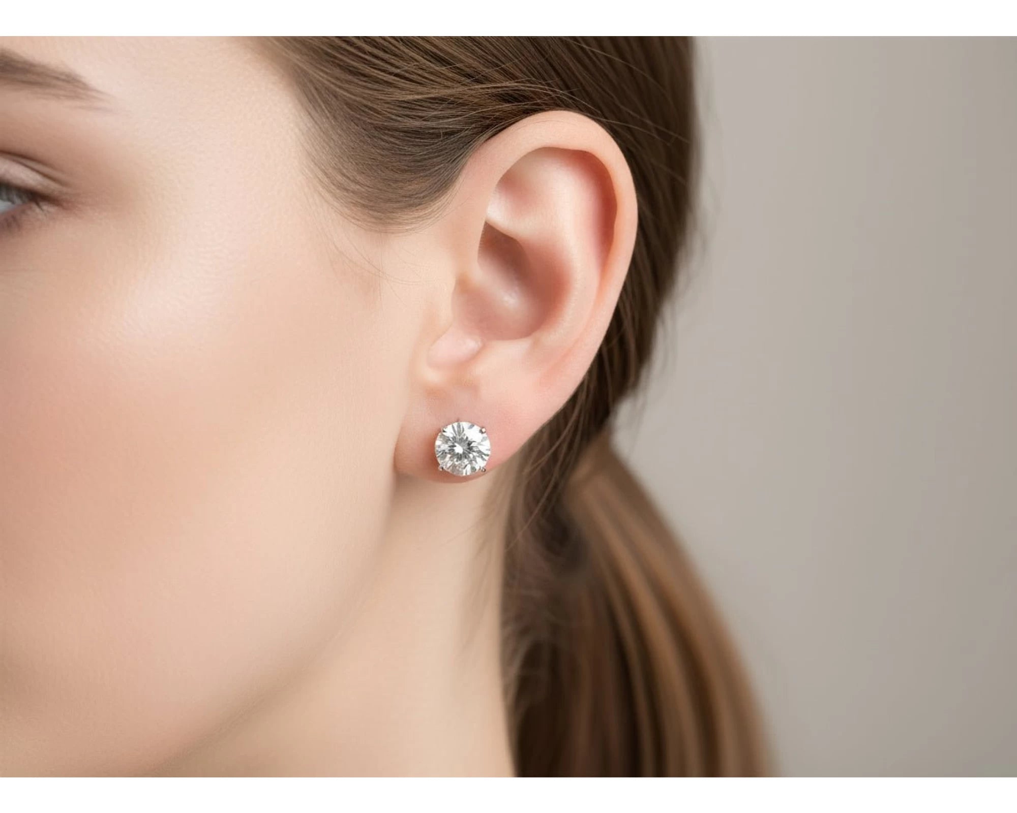 14k Gold Diamond Stud Earrings with Classic 4-Prong Design 4.32ct – view 2