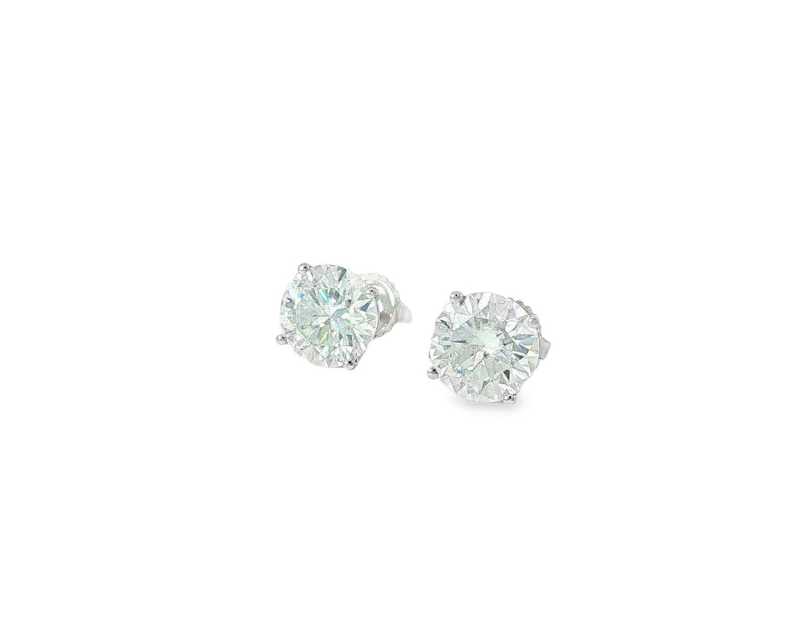 14k Gold Diamond Stud Earrings with Classic 4 - Prong Design 5.17ct - AVI THE JEWELER
