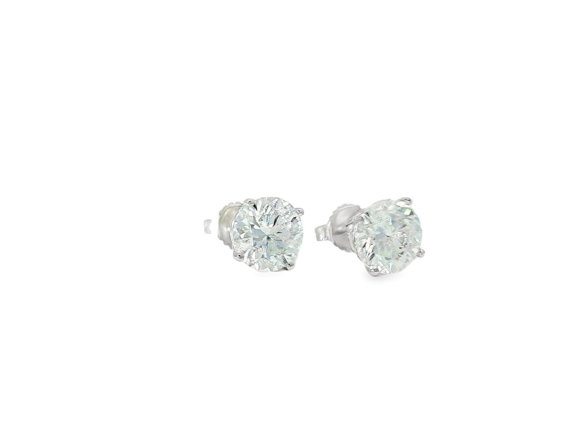 14k Gold Diamond Stud Earrings with Classic 4 - Prong Design 5.17ct - AVI THE JEWELER