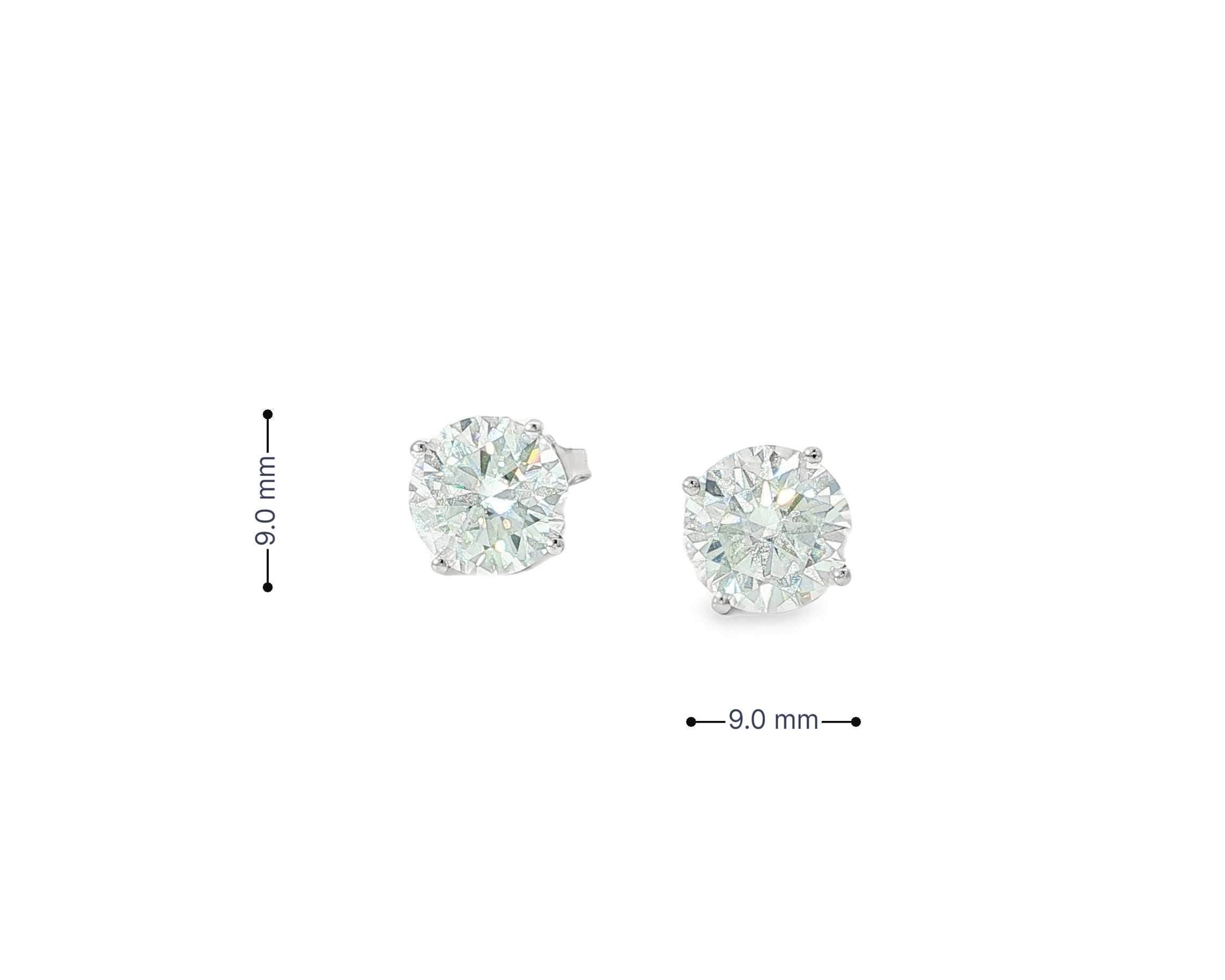 14k Gold Diamond Stud Earrings with Classic 4 - Prong Design 5.17ct - AVI THE JEWELER