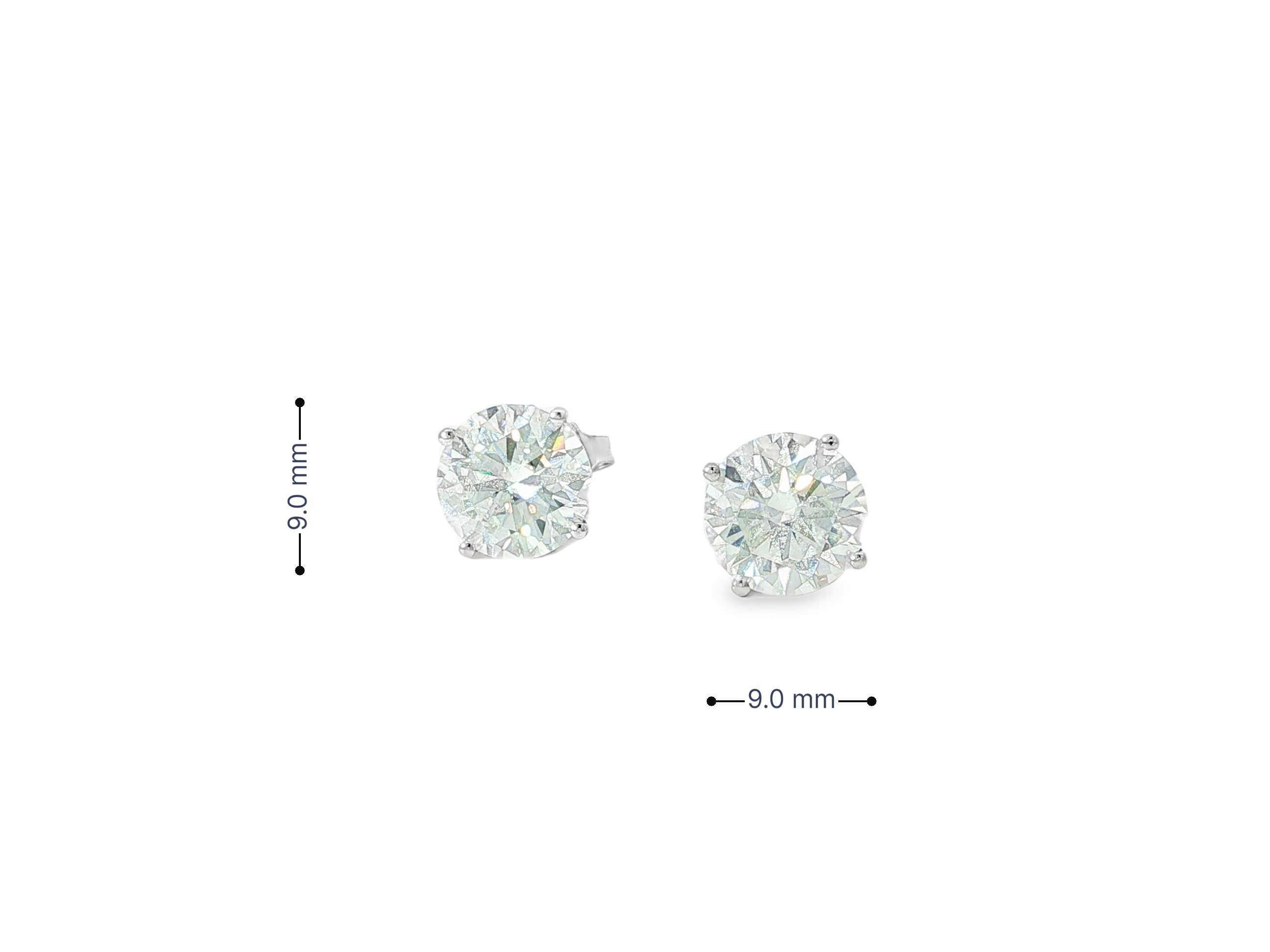 14k Gold Diamond Stud Earrings with Classic 4 - Prong Design 5.17ct - AVI THE JEWELER