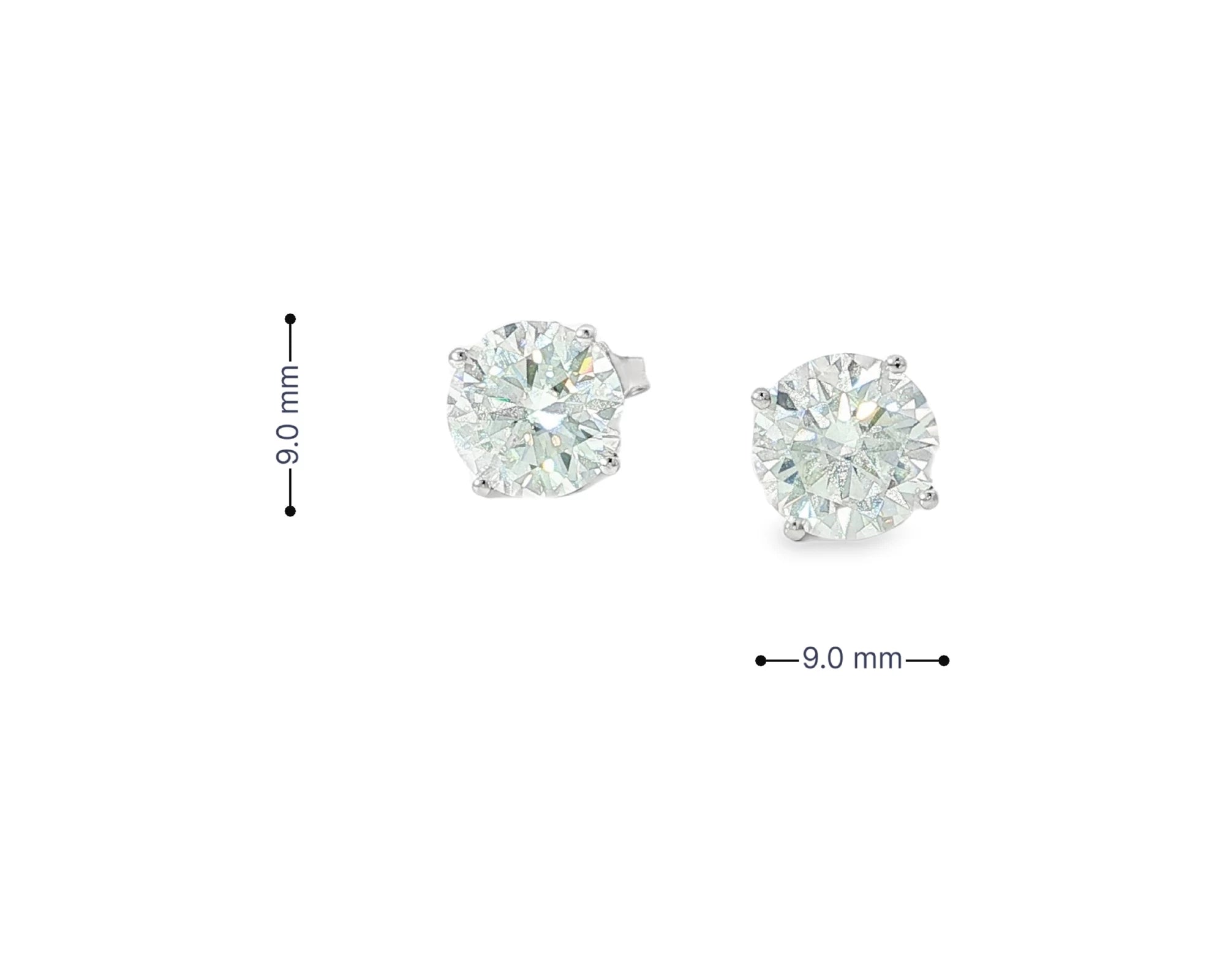 14k Gold Diamond Stud Earrings with Classic 4-Prong Design 5.17ct – view 7