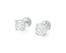 14k Gold Diamond Stud Earrings with Round Brilliant-Cut 2.0ct