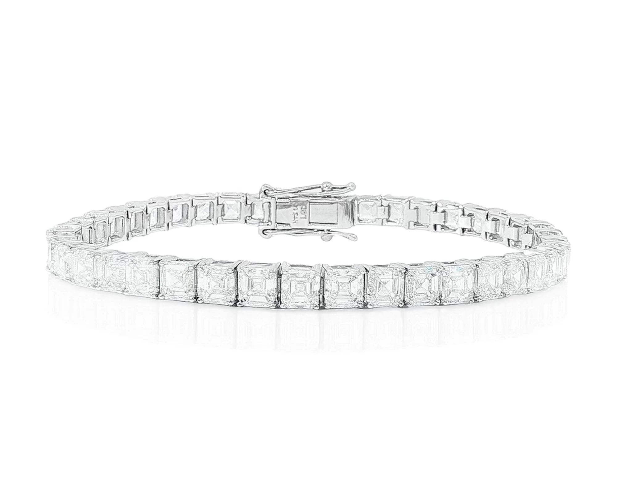 14k Gold Diamond Tennis Bracelet with Asscher-Cut Design 16.65ct – lifestyle 4402