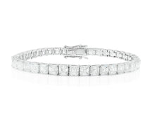 14k Gold Diamond Tennis Bracelet with Asscher-Cut Design 16.65ct
