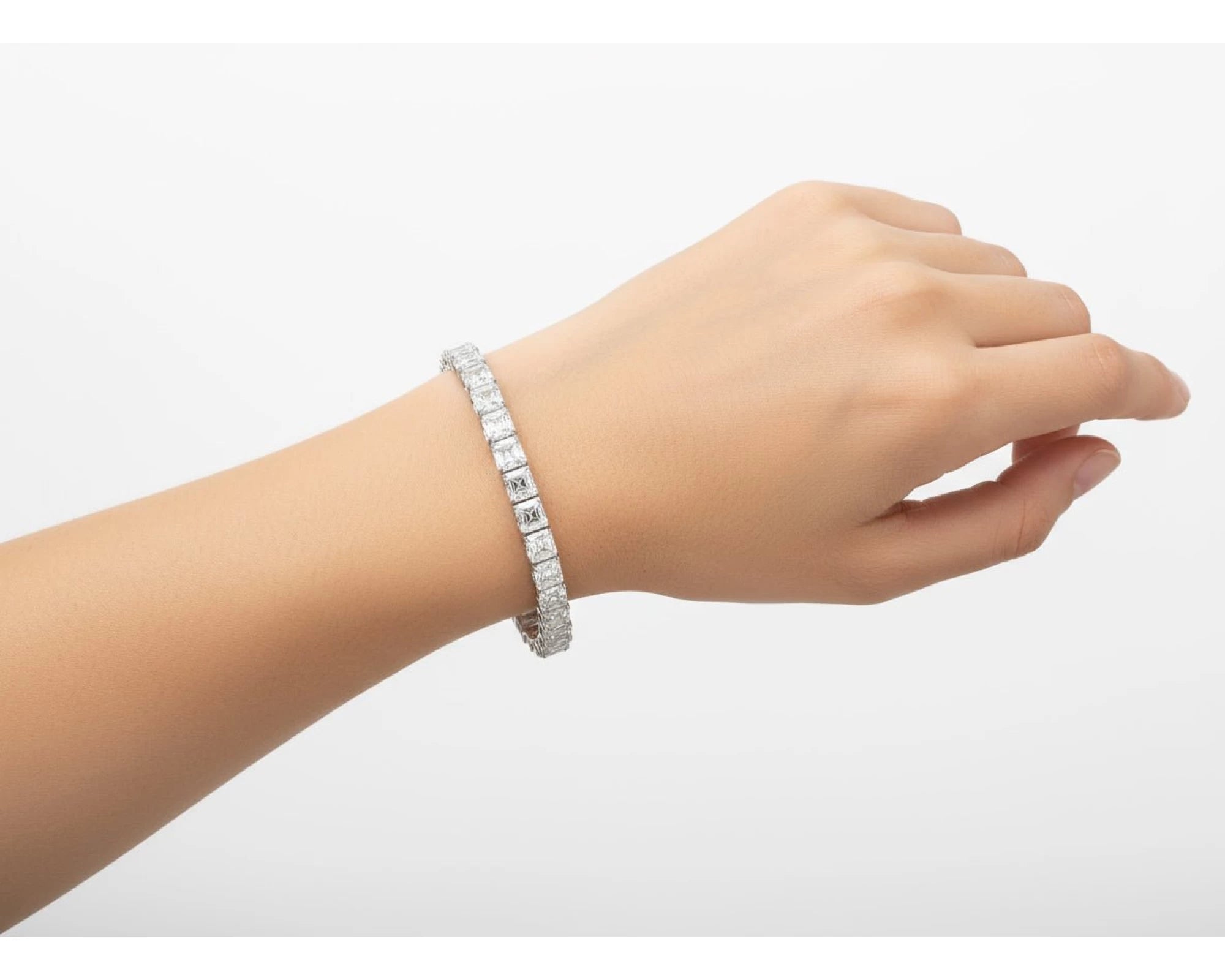 14k Gold Diamond Tennis Bracelet with Asscher-Cut Design 16.65ct – view 2