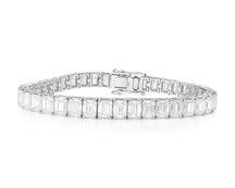 14k Gold Diamond Tennis Bracelet with Emerald-Cut Design 23.32ct