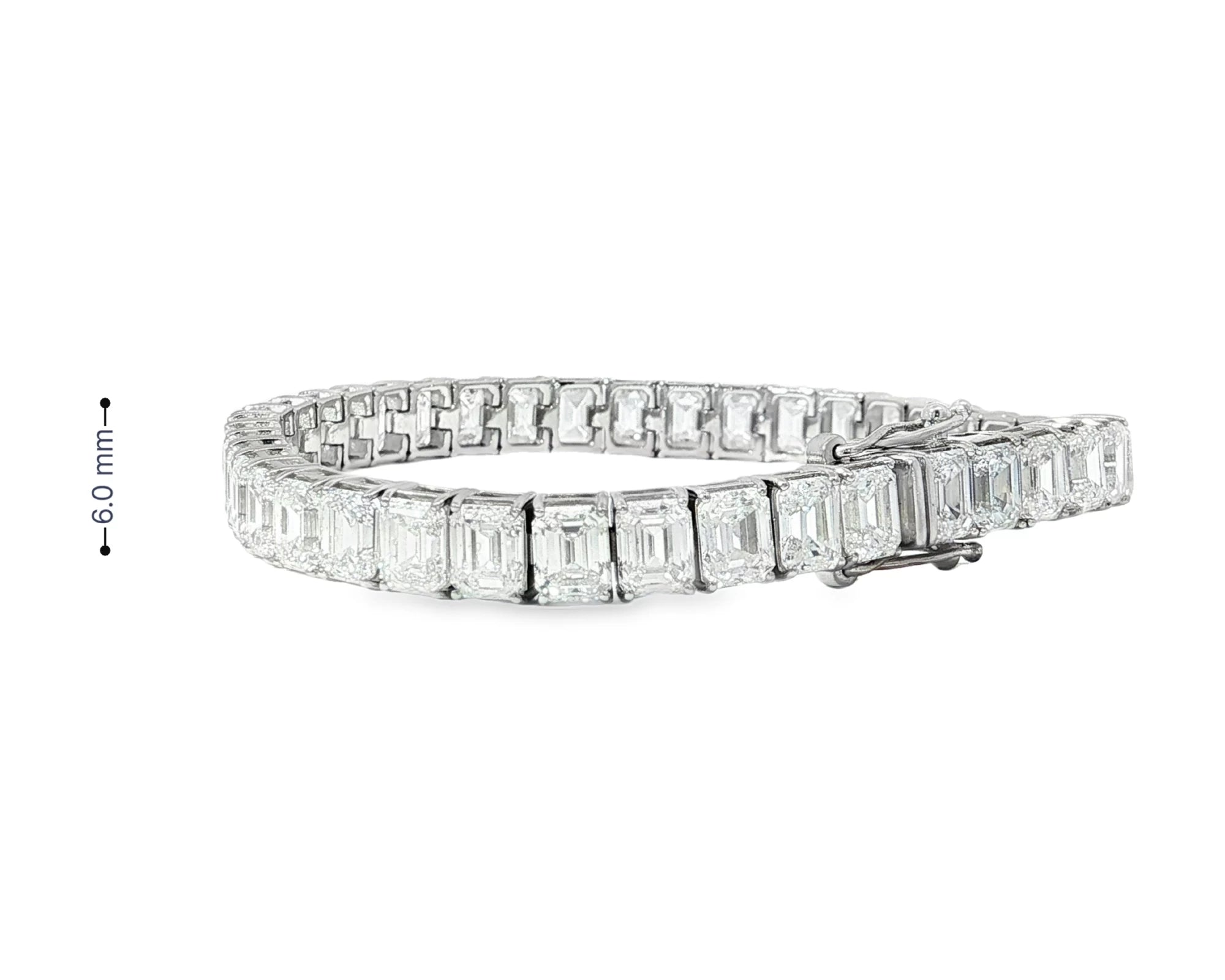 14k Gold Diamond Tennis Bracelet with Emerald-Cut Design 23.32ct – view 4