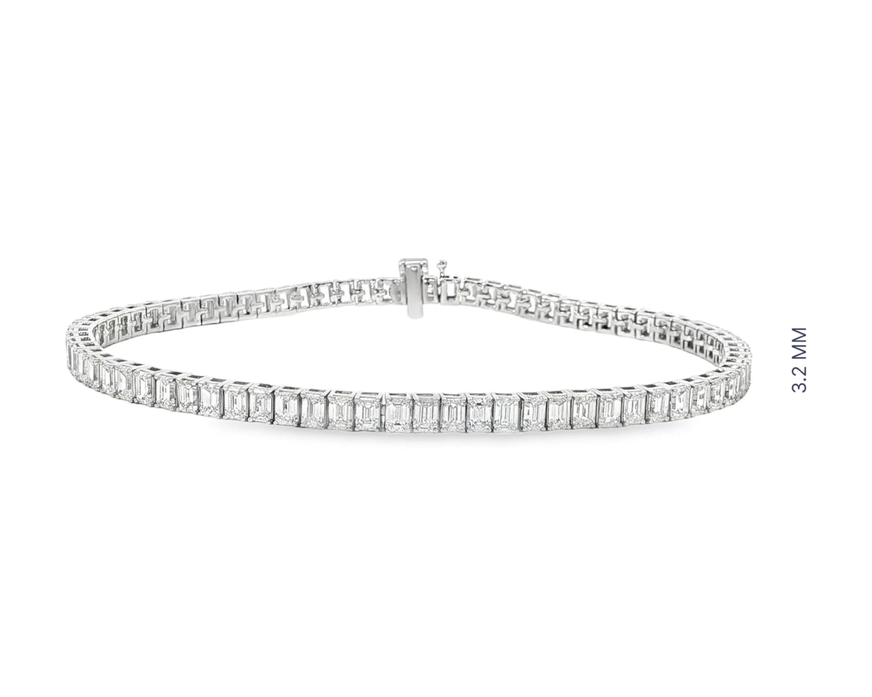 14K Gold Diamond Tennis Bracelet with Emerald-Cut Design 6.04ct – view 2