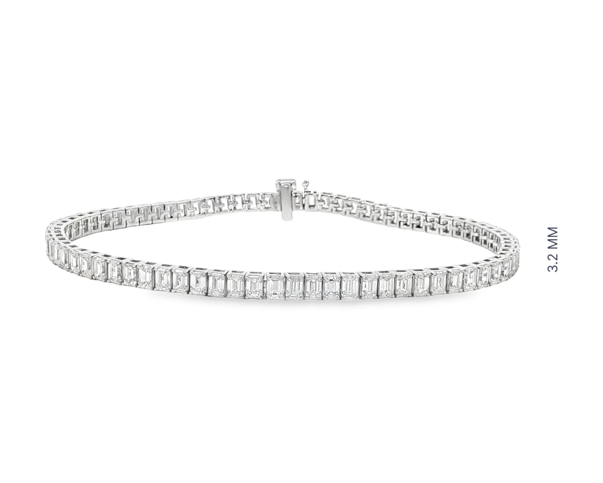 14K Gold Diamond Tennis Bracelet with Emerald-Cut Design 6.04ct – view 2