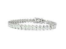 14k Gold Diamond Tennis Bracelet with Marquise-Cut Design 13.35ct