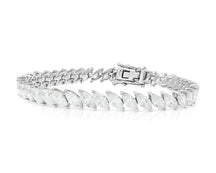 14k Gold Diamond Tennis Bracelet with Marquise-Cut Design 13.35ct